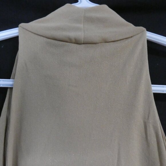 GUESS JEANS | large | Chic High Neck Caramel Sleeveless Top | Tie Up Waist - Picture 10 of 14